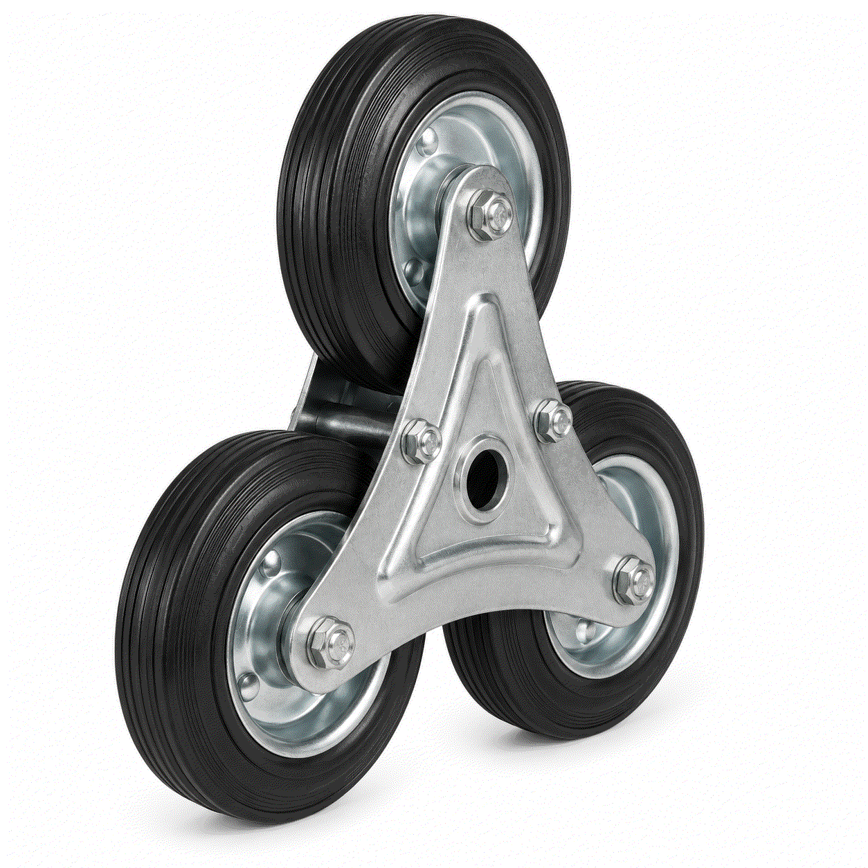 Close-up of durable multi-wheel Stair Climber Castors designed for smooth load transport over stairs and uneven surfaces
