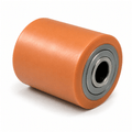 Polyurethane on cast iron pallet rollers for heavy-duty warehouse and industrial material handling equipment