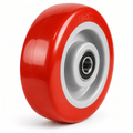 Polyurethane on nylon castor wheels with ball journal bearings for heavy-duty industrial use