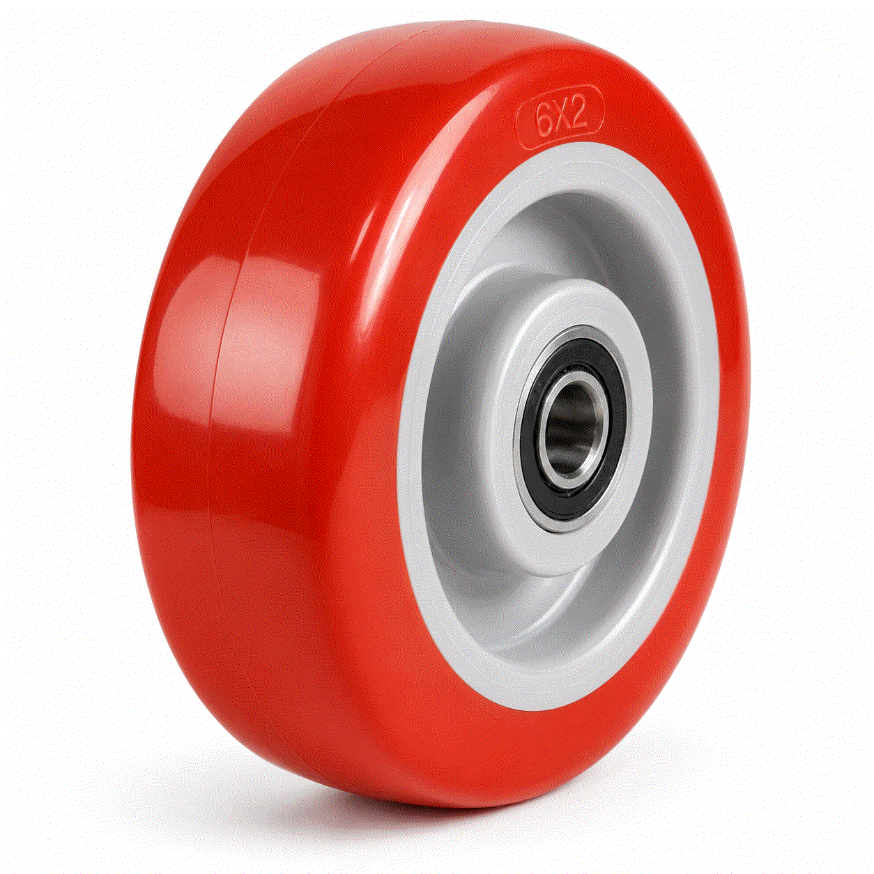Polyurethane on nylon castor wheels with ball journal bearings for heavy-duty industrial use