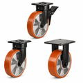 Heavy Duty Castors with polyurethane on aluminium wheels, durable and high load capacity 450-800kg, smooth manoeuvrability for industrial use