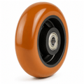 Polyurethane on cast iron castor wheel with roller bearings for heavy-duty industrial use