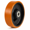 Polyurethane tread cast iron castor wheel for industrial heavy load applications