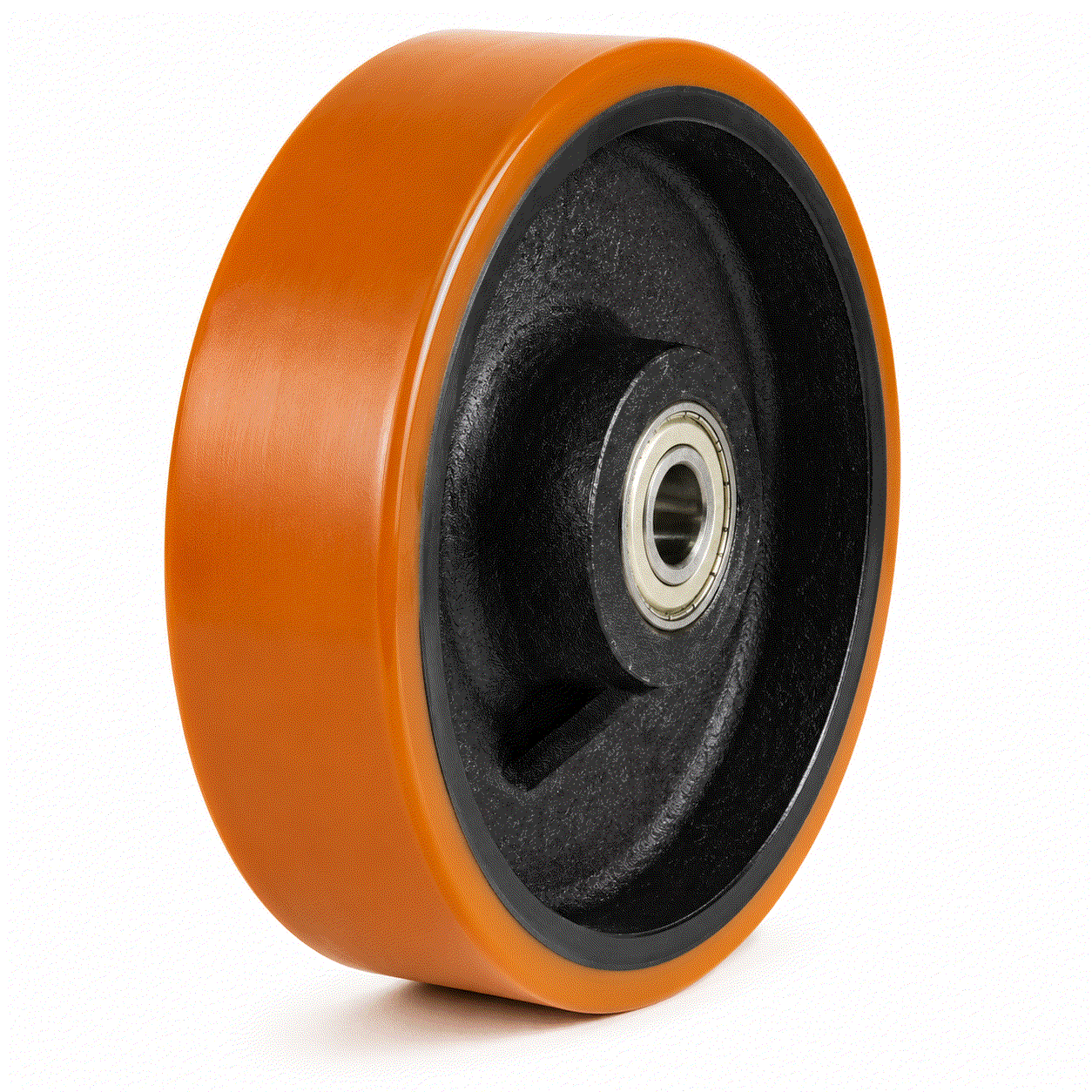 Polyurethane tread cast iron castor wheel for industrial heavy load applications
