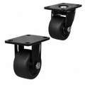 Heavy Duty Low Level Castors with 75mm nylon wheel supporting 400kg load for industrial use