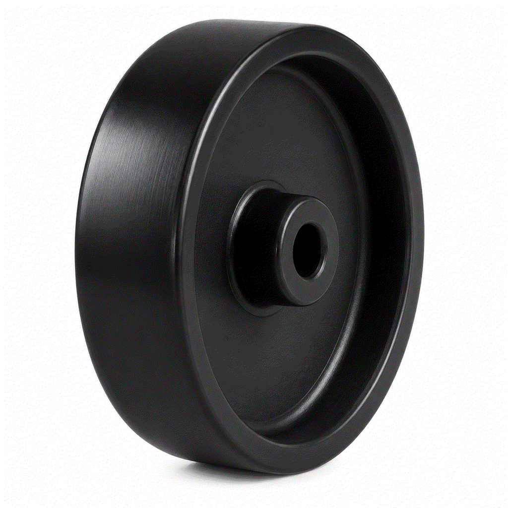 Nylon castor wheels in various sizes from 50mm to 200mm with high load capacity for industrial use