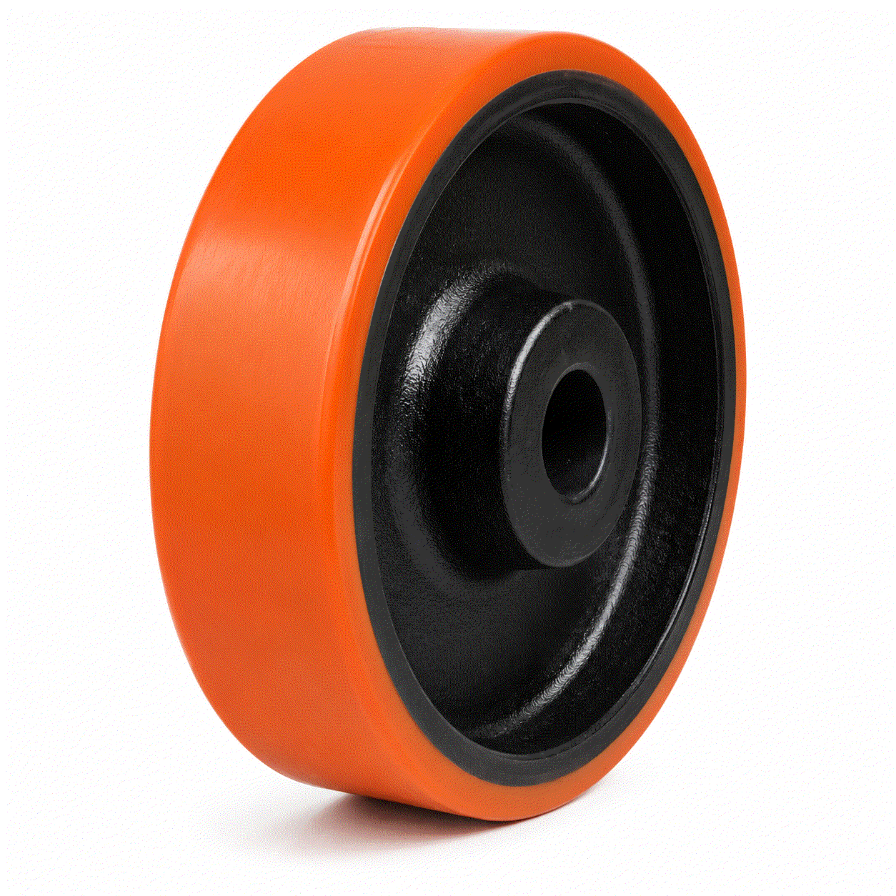 Polyurethane on cast iron castor wheel with ball journal bearing for heavy-duty industrial use