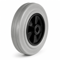 Grey non-marking rubber on nylon wheel for industrial and commercial use, sizes 80-200mm, load capacity 65-205kg