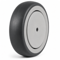 Grey non-marking rubber on plastic wheels for smooth, quiet movement and floor protection, available in 100-150mm sizes with 90-120kg load capacity