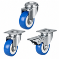 50mm blue polyurethane light duty castor wheel with 50kg load capacity