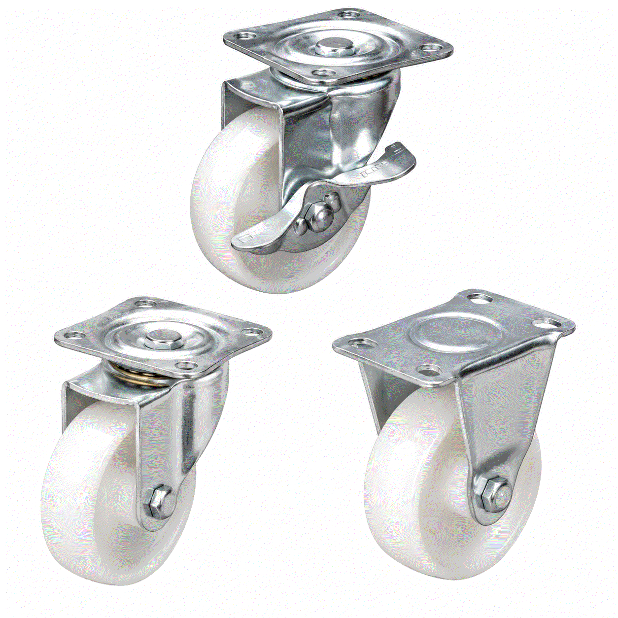 50mm polypropylene wheel light duty castor with 30kg load capacity for smooth rolling on hard floors