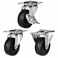 50mm solid rubber light duty castor wheel with 30kg load capacity for smooth, quiet indoor mobility