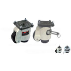 Footmaster Castors plate mounted with levelling foot for heavy-duty industrial equipment stability and mobility
