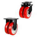 Heavy Duty Twin Wheel Castors with 150-200mm polyurethane nylon wheels supporting 860-1000kg load for industrial use