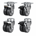50mm light duty non-marking twin wheel castors with 60kg load capacity for smooth, stable mobility and floor protection