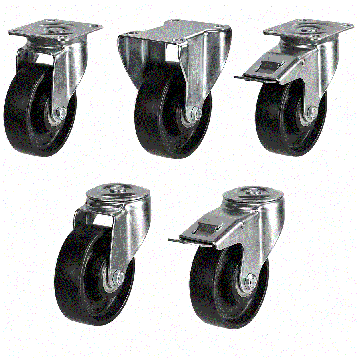 Medium duty cast iron wheel castors 100-200mm with 220-400kg load capacity for industrial use