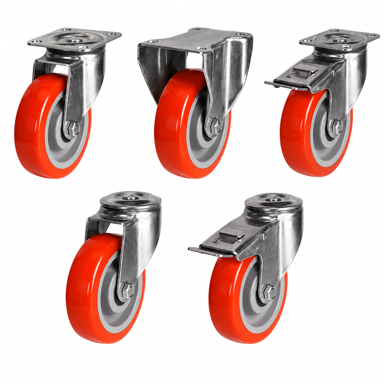 Medium Duty Castors with polyurethane on nylon wheels, 100-200mm, 220-350KG load capacity