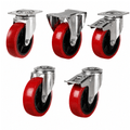 Medium Duty Castors with 100-125mm polyurethane on nylon wheels supporting 200-260kg load for industrial use