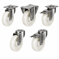 Medium Duty Castors with 80-125mm polypropylene wheels supporting 150-220kg load for industrial use
