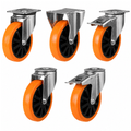 Medium duty castor wheel with 150-200mm polyurethane on nylon wheel, 350kg load capacity for industrial use