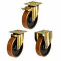 Heavy duty castors with polyurethane nylon wheels in various sizes and high load capacity for industrial use