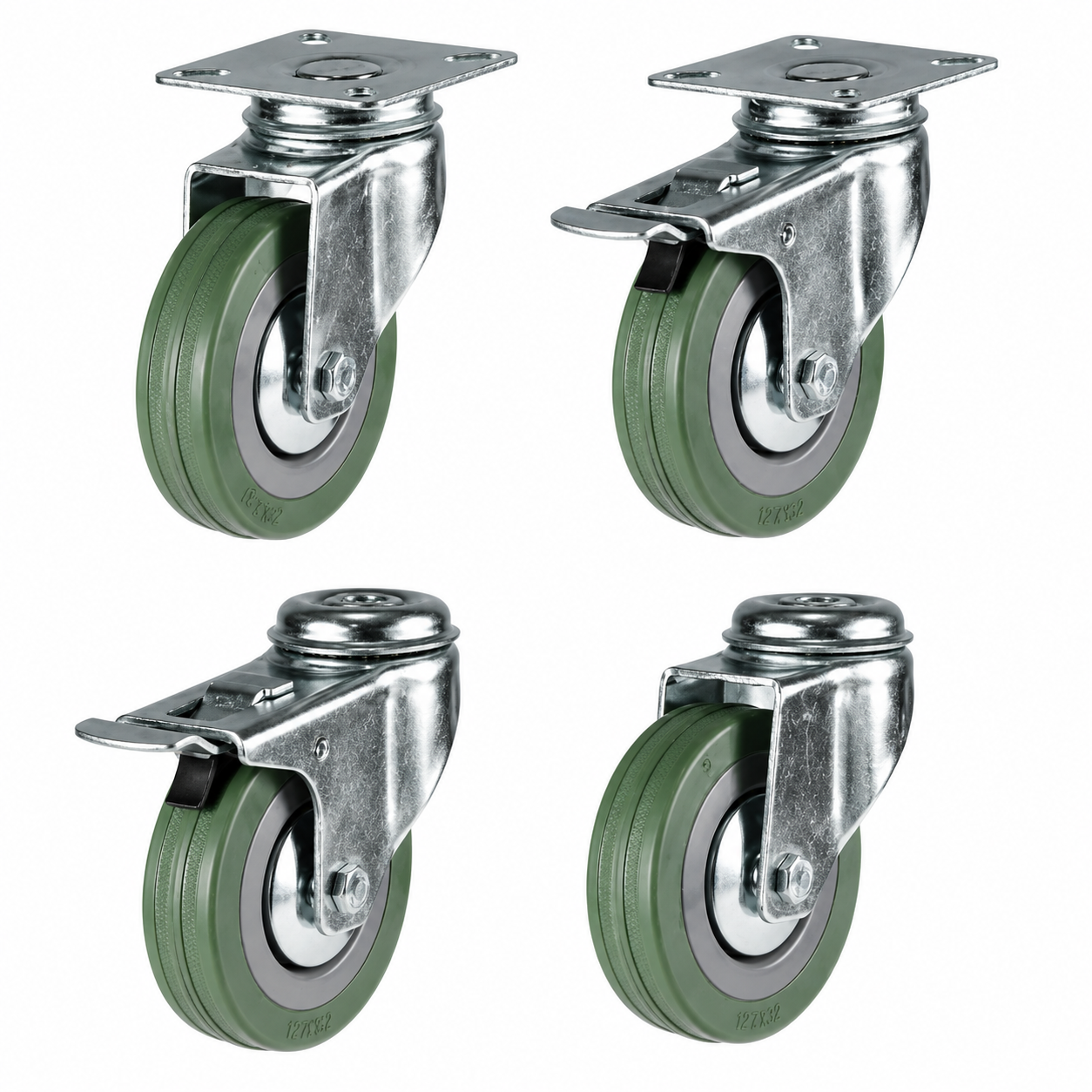 Light Duty Castors non-marking wheels 50-125mm for 40-100kg load floor protection