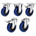 100mm blue elastic on nylon wheel light duty castor with 100kg load capacity for smooth, quiet mobility in industrial and commercial use