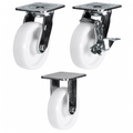 Heavy duty castors with 100-200mm nylon wheels and 450-500kg load capacity for industrial use