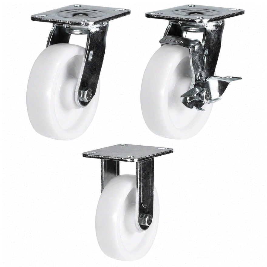 Heavy Duty Castors - 100-200mm Nylon Wheel - 450-500KG Load