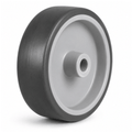 Grey non-marking rubber castor wheel with nylon centre for smooth, quiet, floor-protecting operation