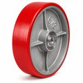 Polyurethane on aluminium castor wheels with ball journal bearings for heavy-duty industrial use and smooth rolling performance