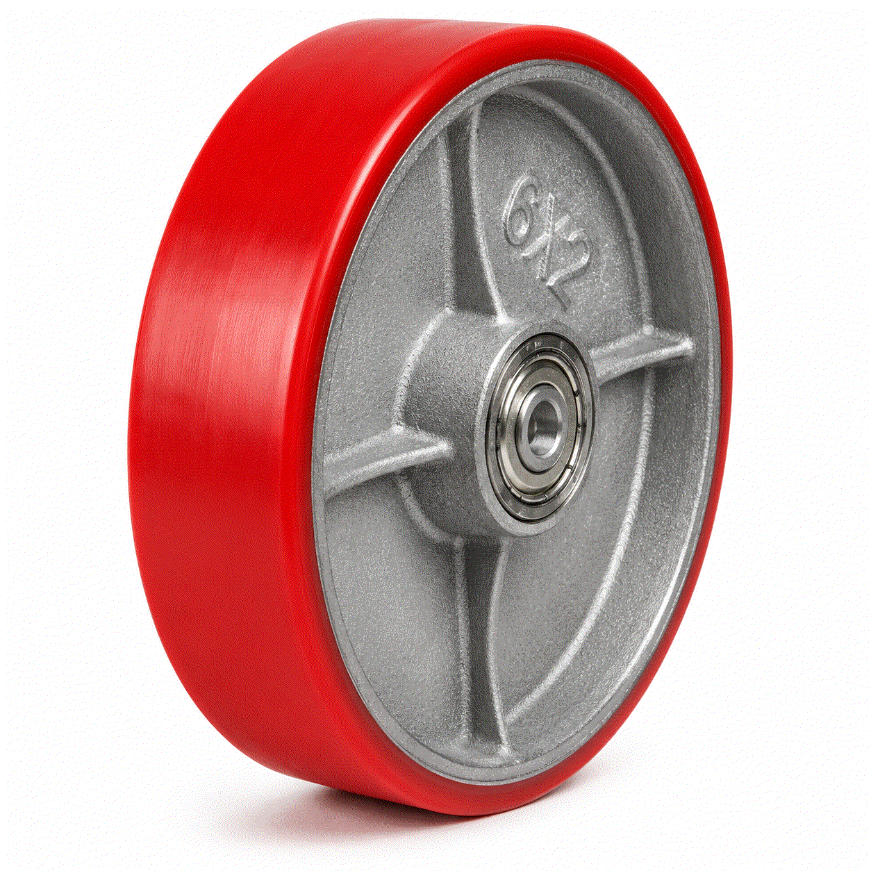 Polyurethane on aluminium castor wheels with ball journal bearings for heavy-duty industrial use and smooth rolling performance