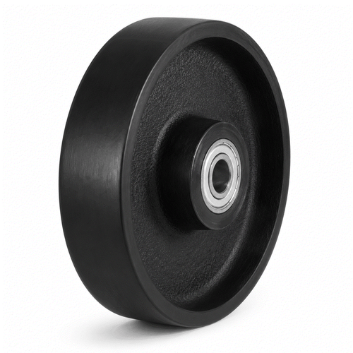Heavy-duty cast iron castor wheels 100-250mm diameter with 350-1500kg load capacity for industrial use