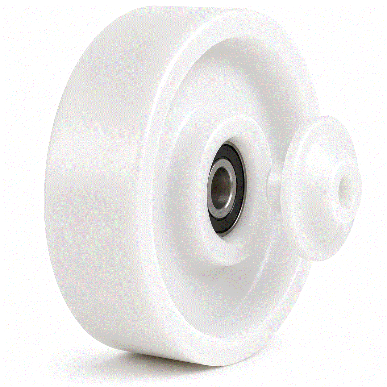 Durable nylon castor wheels with splash guard, 80-125mm diameter, 220-250kg load capacity, moisture and chemical resistant for industrial and hygienic use
