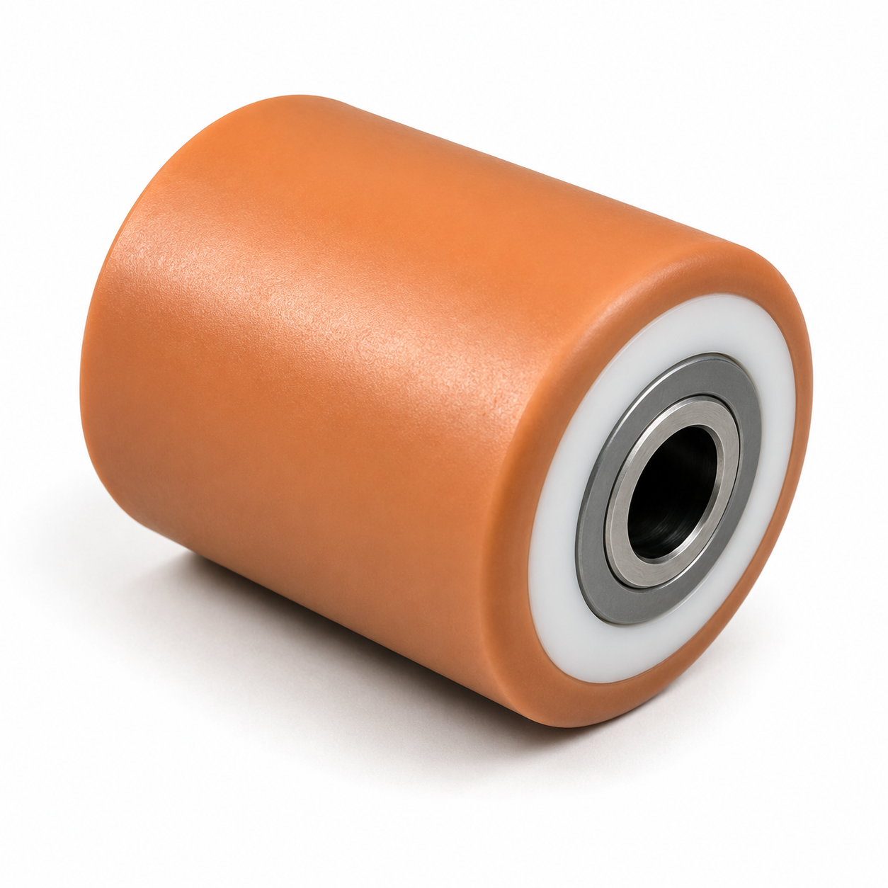 Polyurethane on Nylon pallet rollers with durable tread for smooth industrial warehouse handling