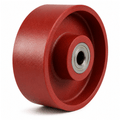 Heavy-duty cast iron castor wheel with polyurethane tread and roller bearing for industrial load capacity