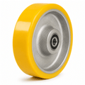 Polyurethane cast iron castor wheel with ball journal bearing for heavy-duty industrial use