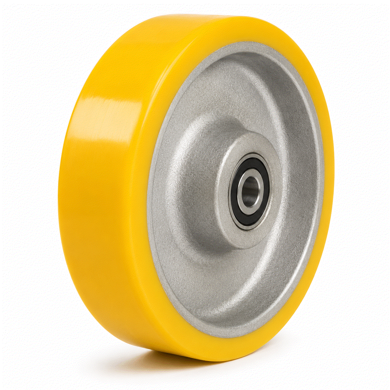 Polyurethane cast iron castor wheel with ball journal bearing for heavy-duty industrial use