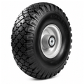 Pneumatic rubber on steel wheels with air-filled tyres and heavy-duty steel centres, 200-300mm diameter, 136-204kg load capacity for smooth rolling on rough terrain
