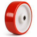 Polyurethane on Nylon castor wheels with roller bearings for heavy-duty industrial use, 80-200mm diameter, 100-500kg load capacity