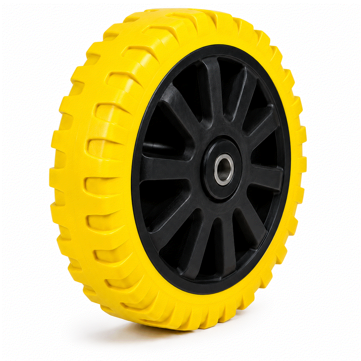 Polyurethane on nylon castor wheels with ball journal bearings for heavy-duty industrial use