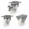 Light duty castors with durable nylon wheels, 50-100mm diameter, ideal for light industrial and commercial use, supporting 60-140kg load